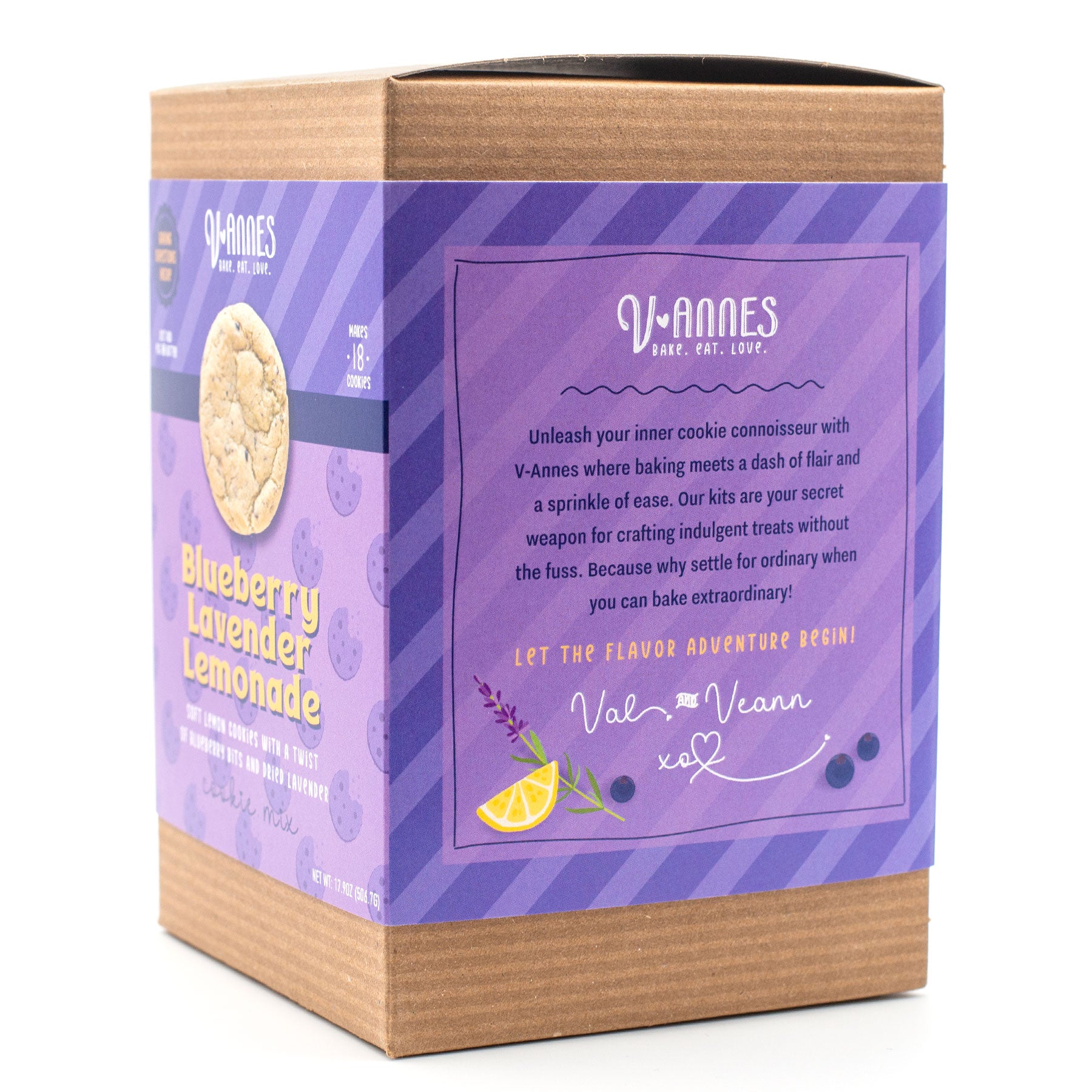 V-annes Bluberry Lavender Lemonade cookie mix packaging 