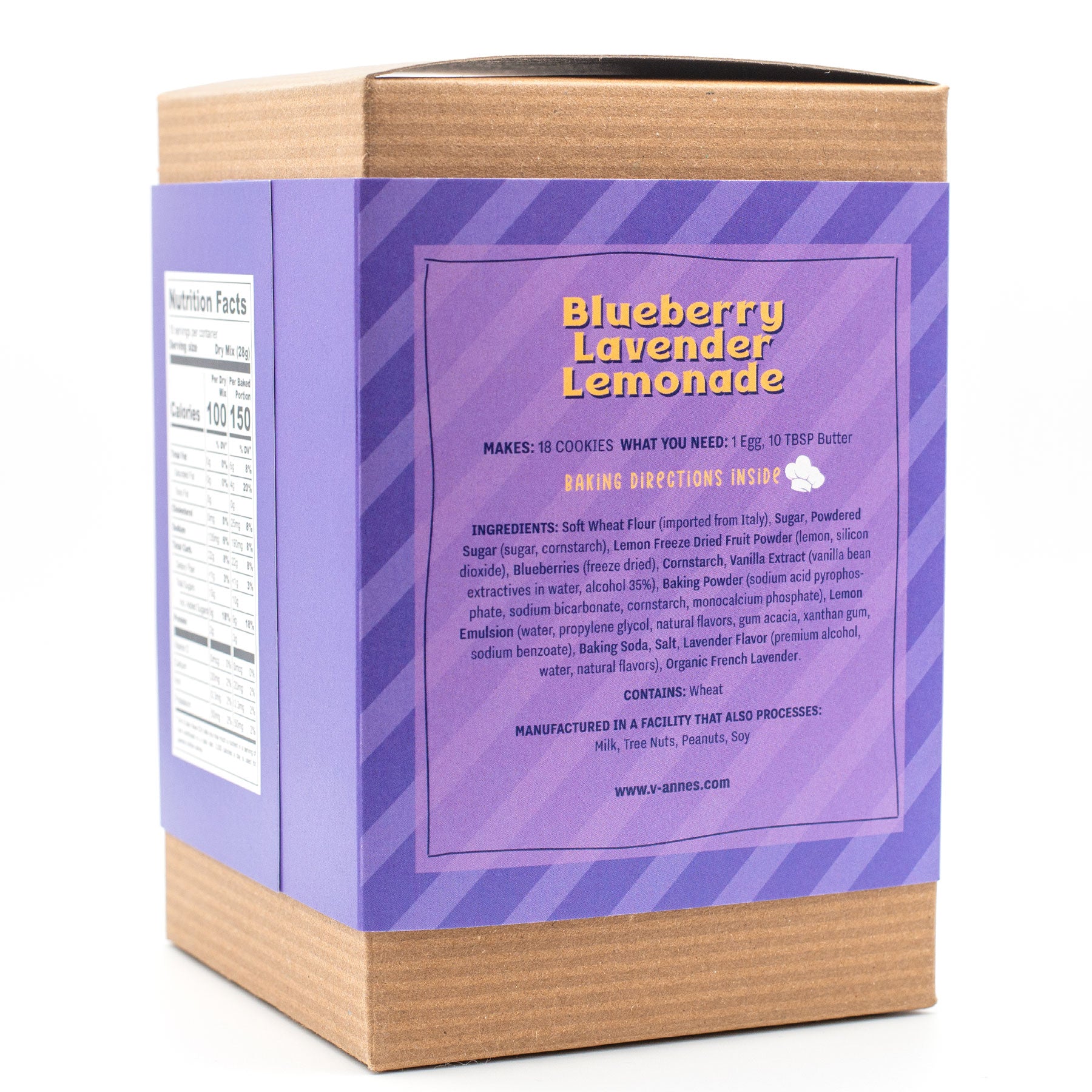 Box of Blueberry Lavender Lemonade cookie mix with ingredient label