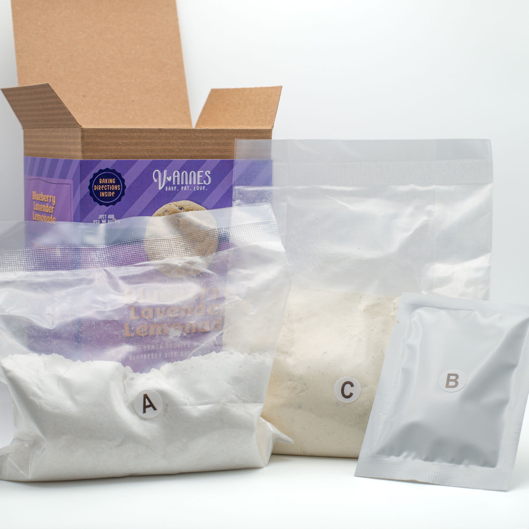 V-ANNES product packaging with a ingredients on a white background