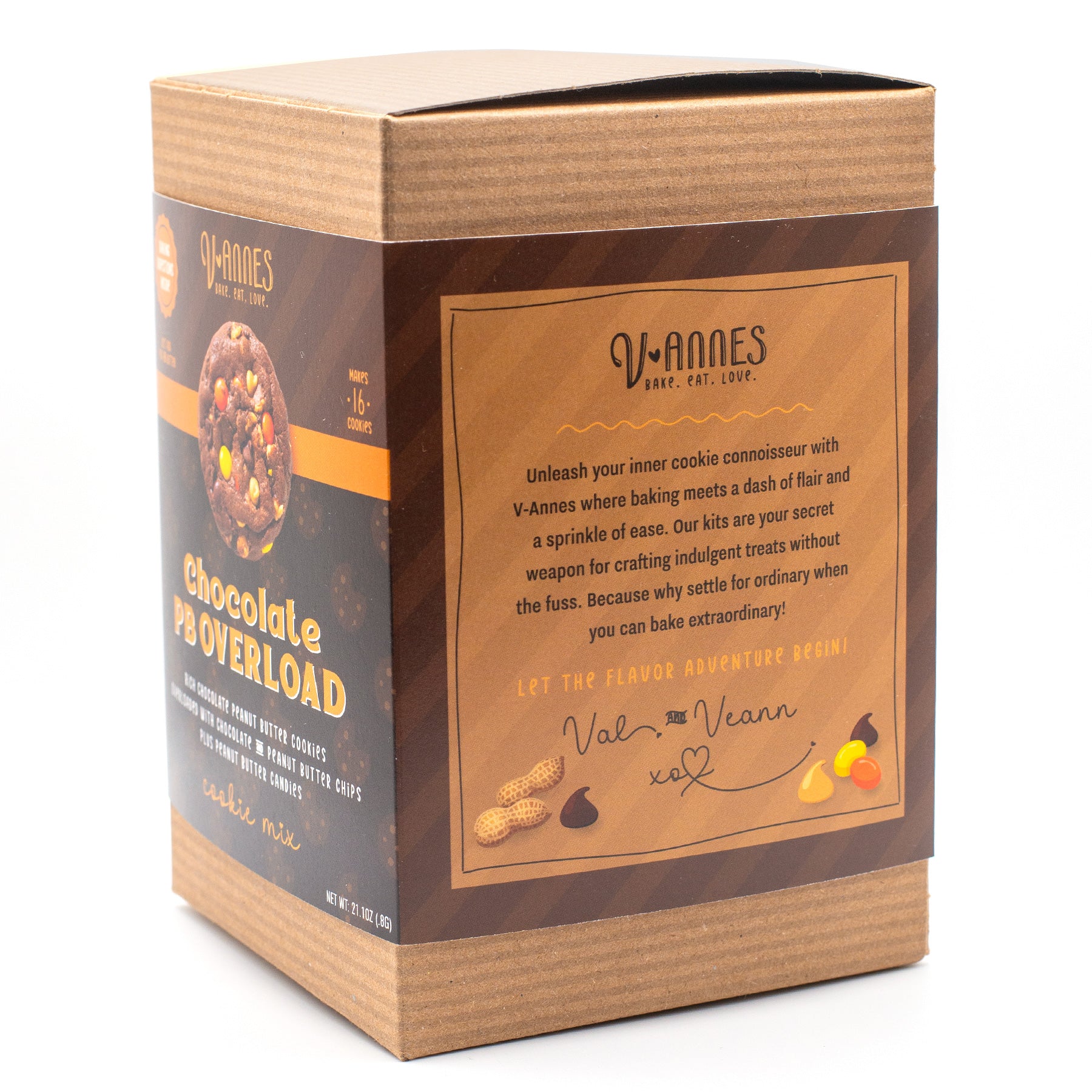 V-ANNES chocolate cookie mix packaging on a white background